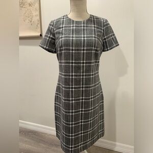 Calvin Klein Black Gray Shimmer Short Sleeve Dress Size 4